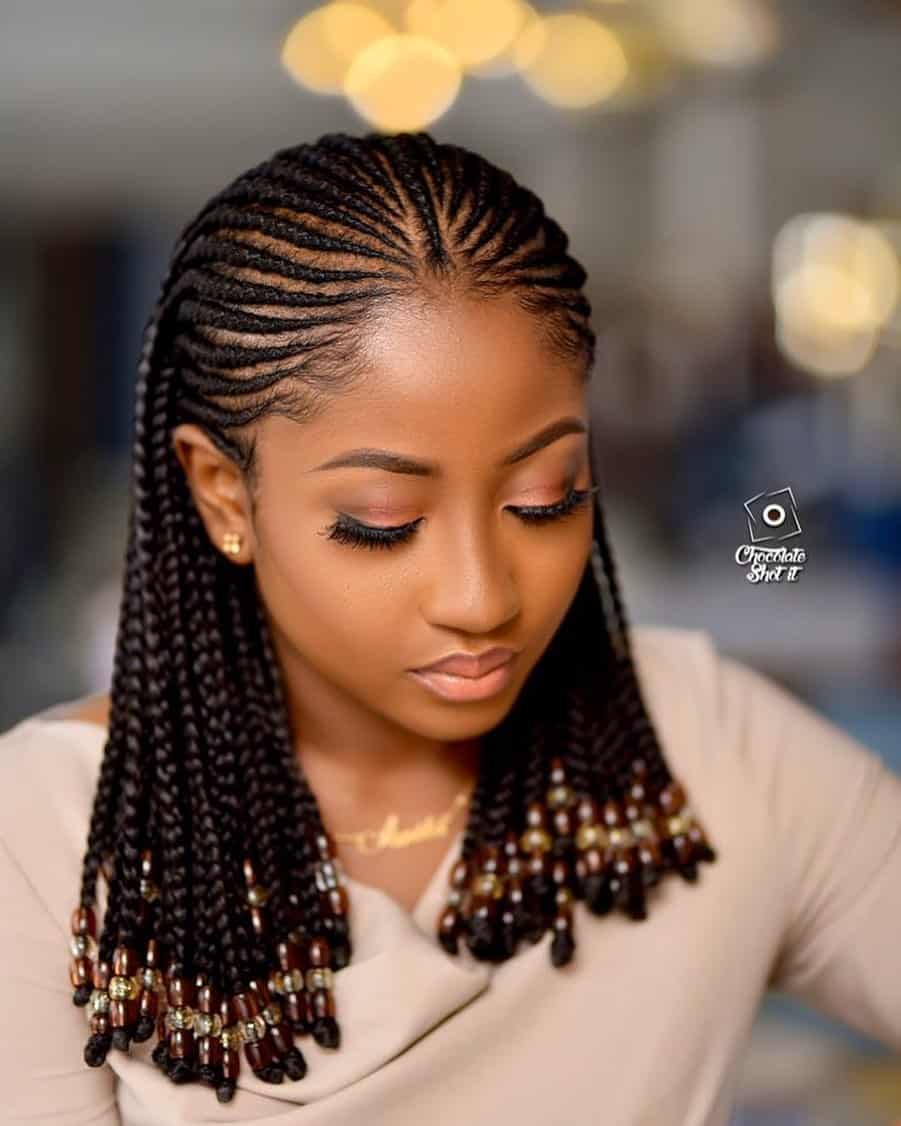 Adorable ghana braids for mid length hair