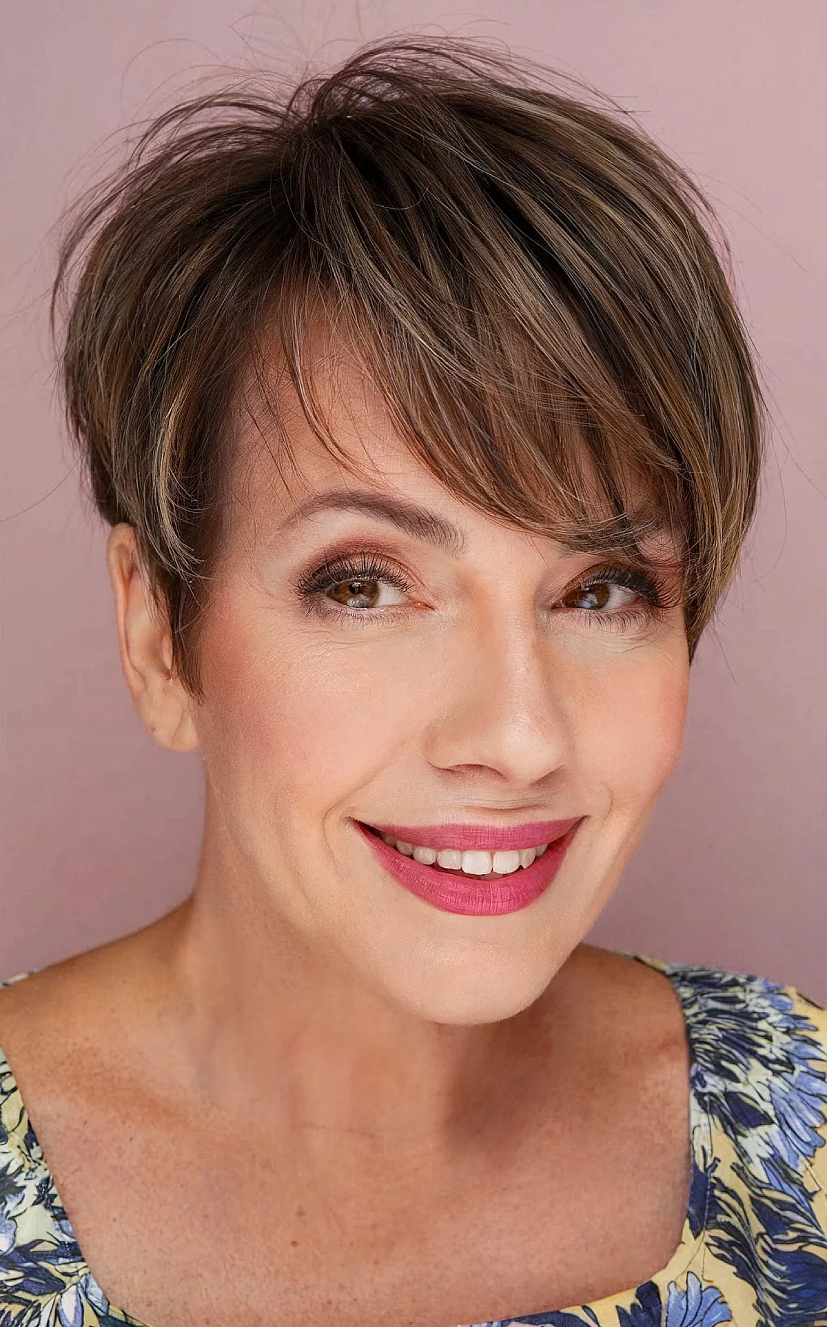 Adorable Pixie with Subtle Highlights for Fine Hair