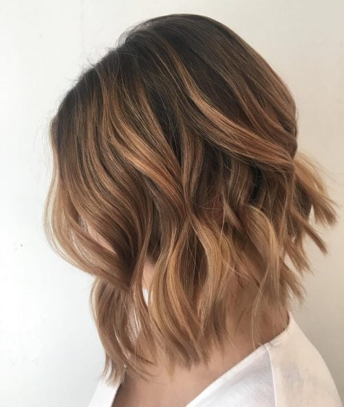 Adorable Short Brown Hair Enhanced with Caramel Highlights