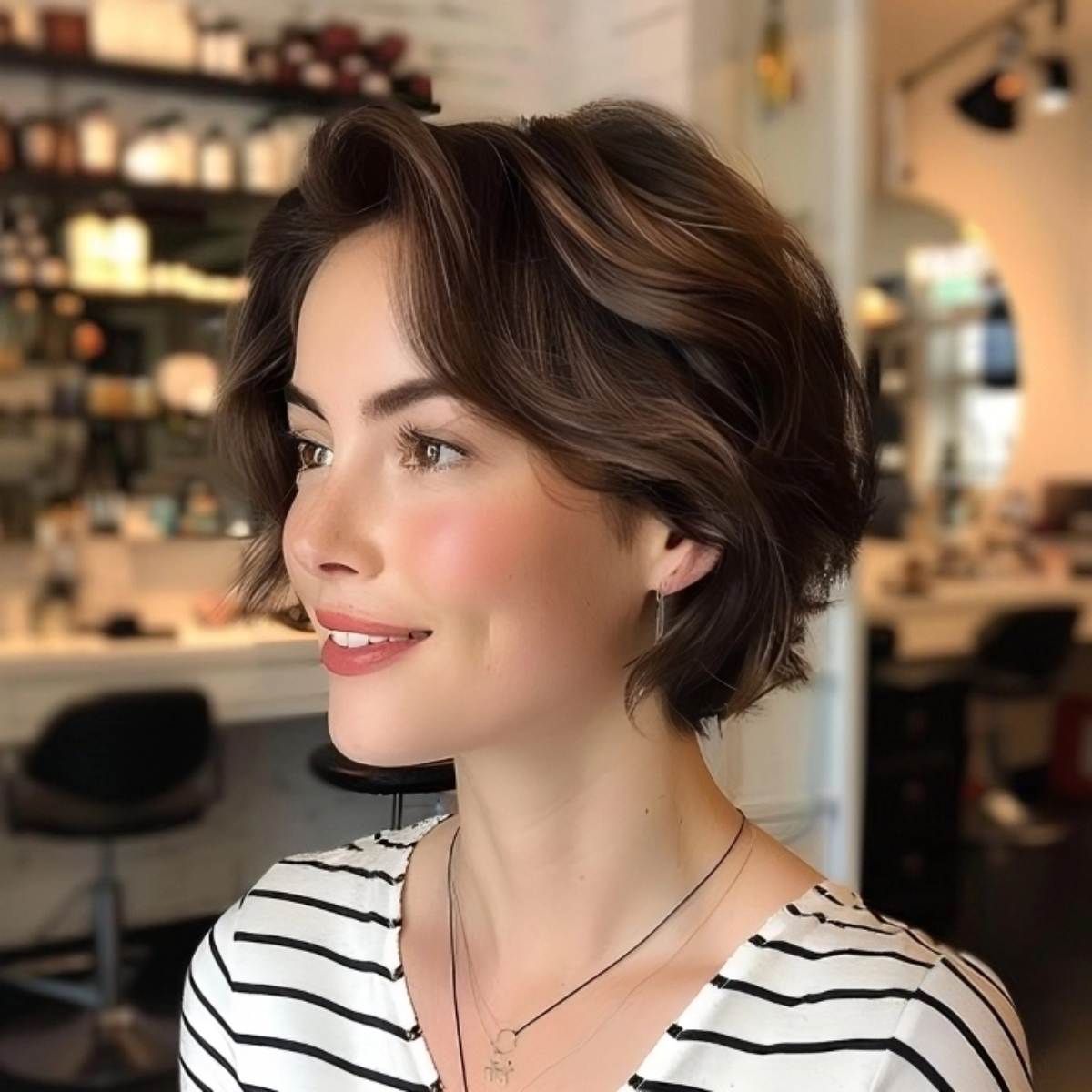 Adorable short and stylish waves haircut idea