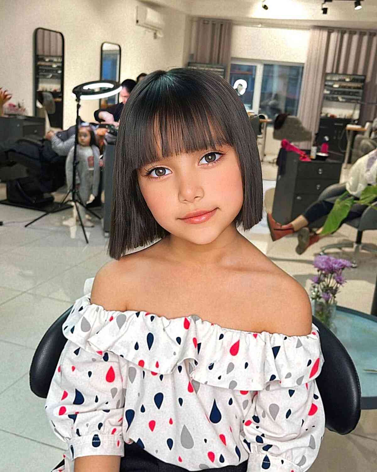 Adorable Slob Cut Featuring Fringe for Little Girls with Short Hair