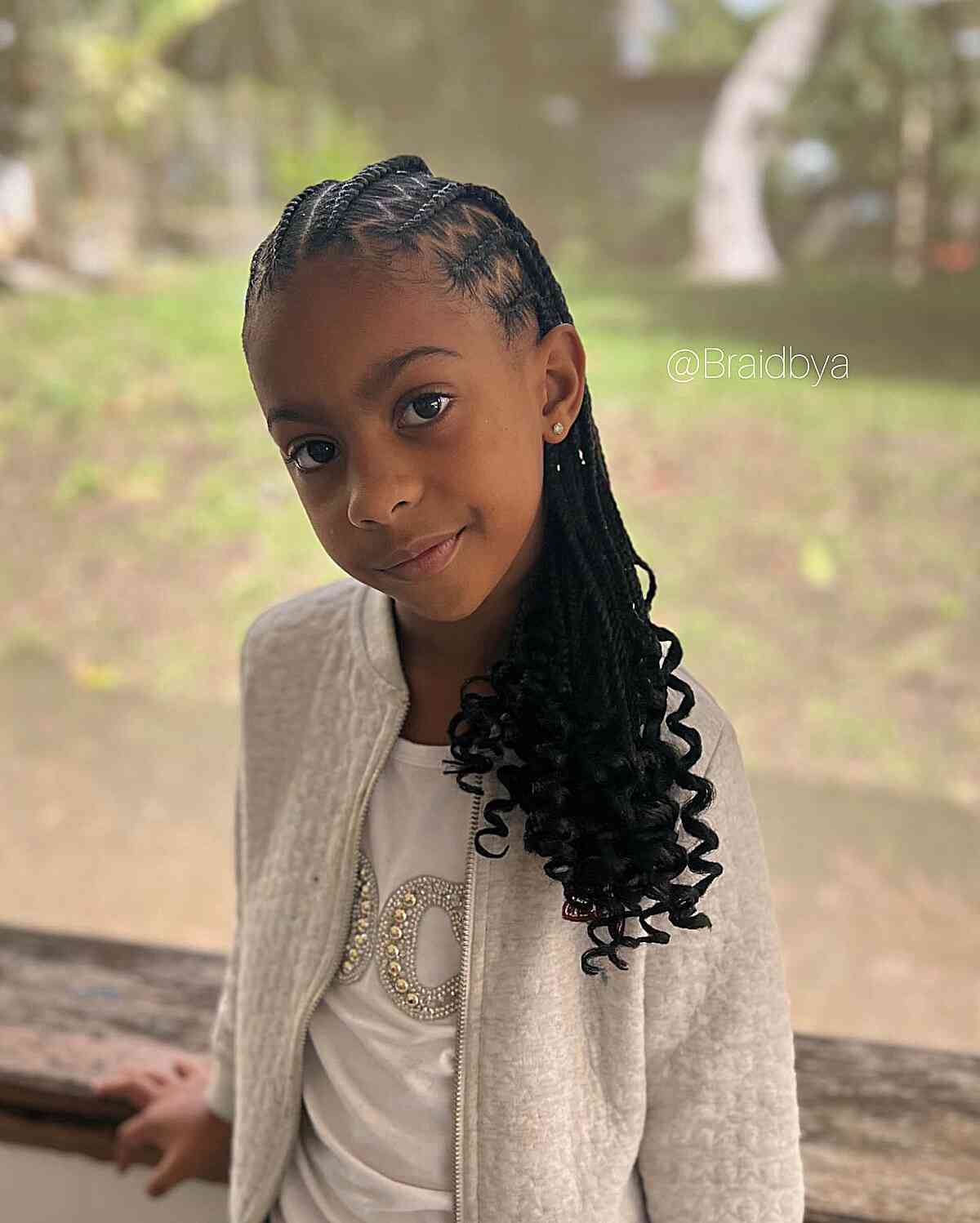 Adorable Stitch Braids Design for Black Kids