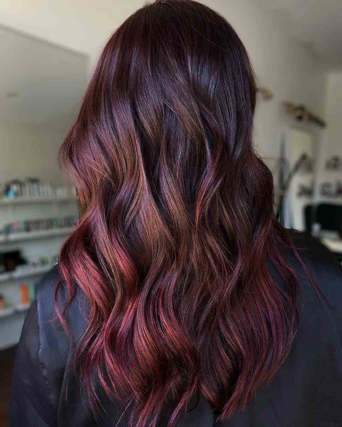 Alluring Black and Cherry Red Ombre