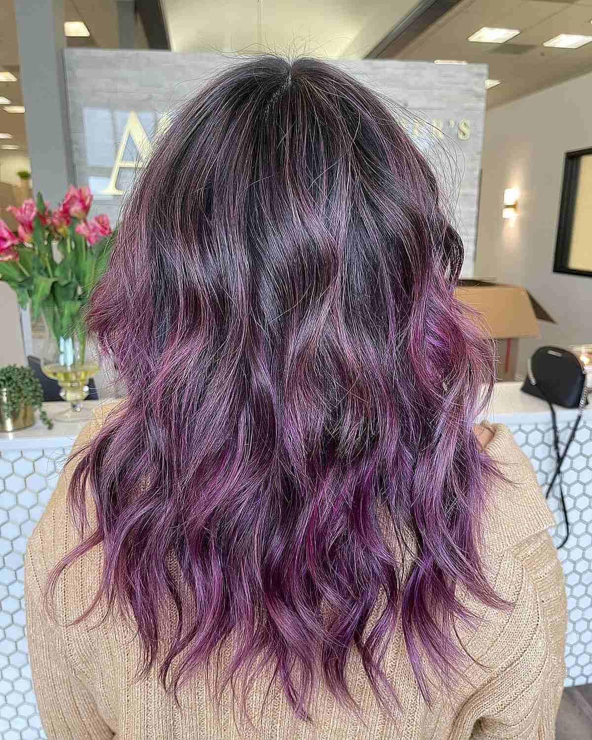 Ash Violet Balayage Hair