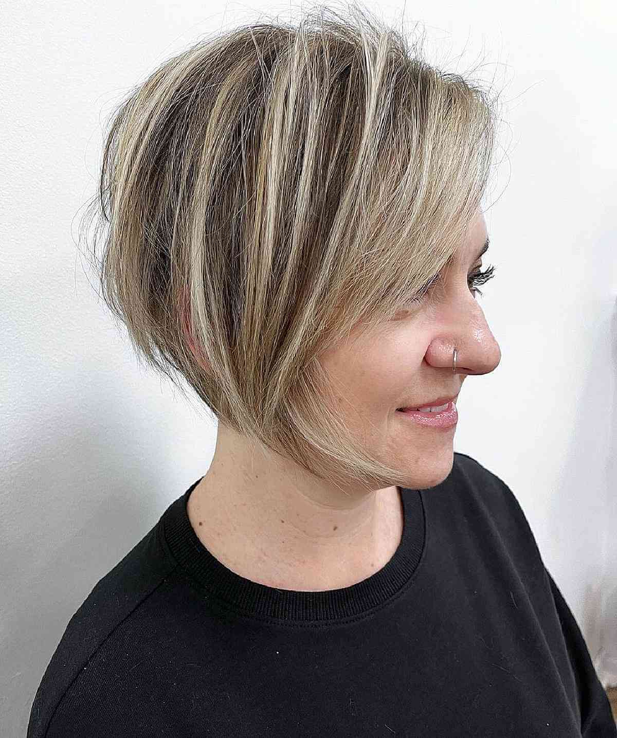 Asymmetrical A-Line Bob Hairstyle