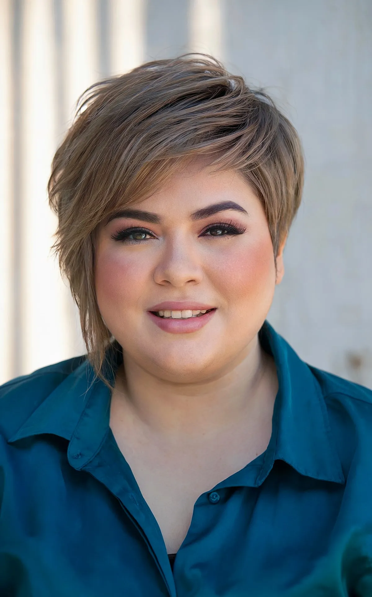 Stylish Asymmetrical Pixie for Full Face Shapes