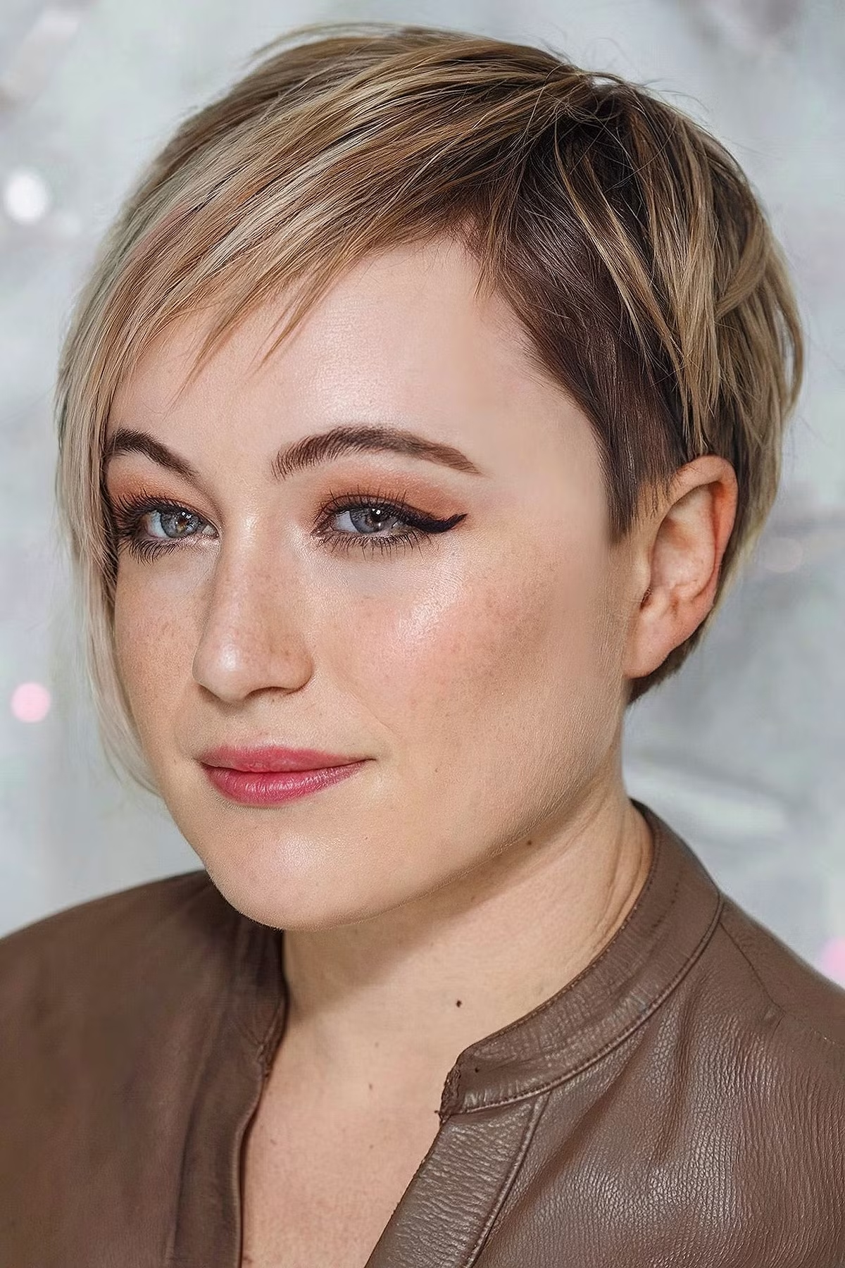 Asymmetrical Side Bangs with Pixie Bob Cut