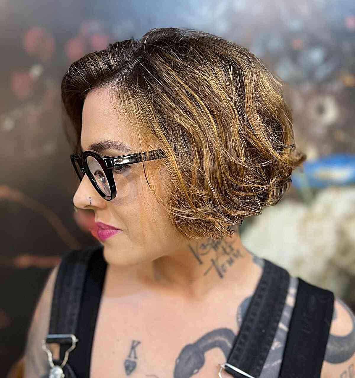 Asymmetrical Side Part Choppy Micro Inverted Bob