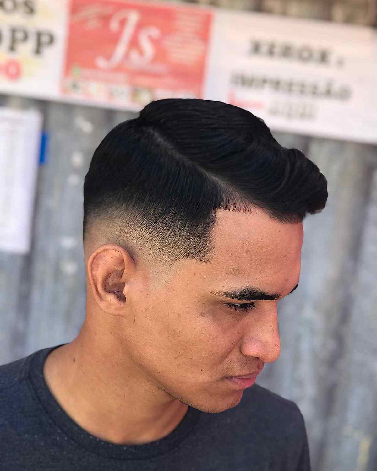 Asymmetrical Side-Parted Taper Haircut for Men