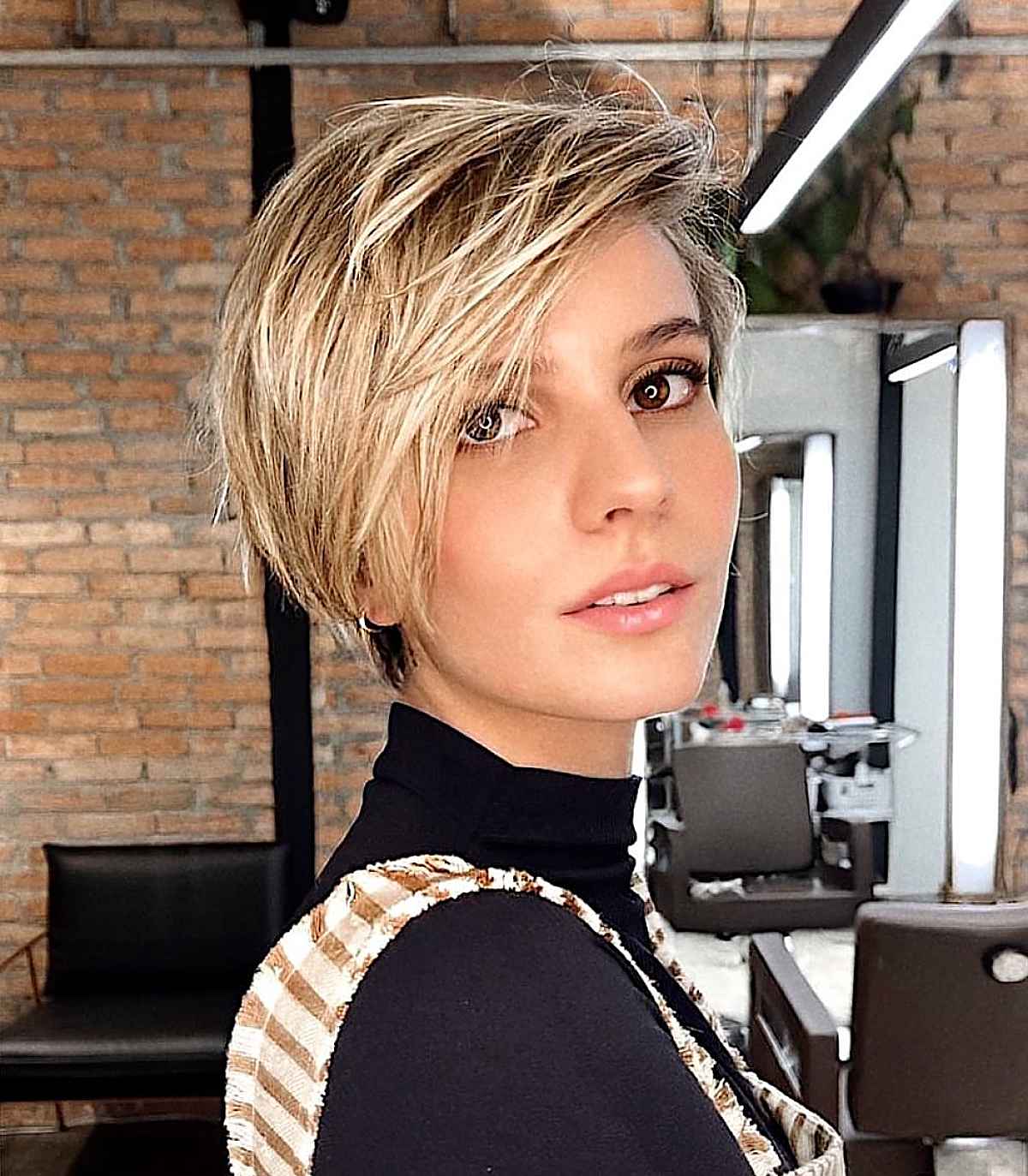 Asymmetrical Side-Swept Bixie Hair cut