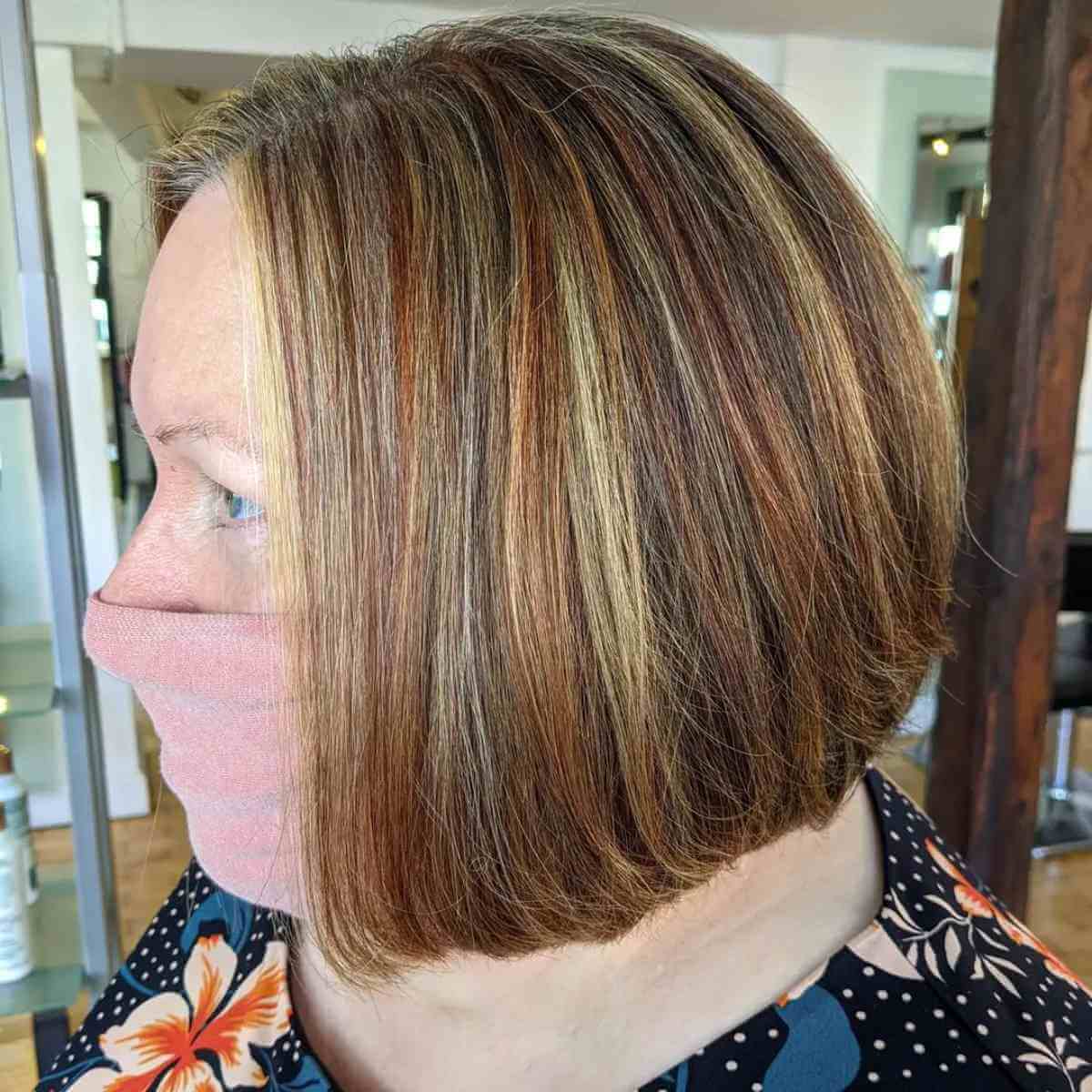 Auburn Accents on a Chic Bob Cut