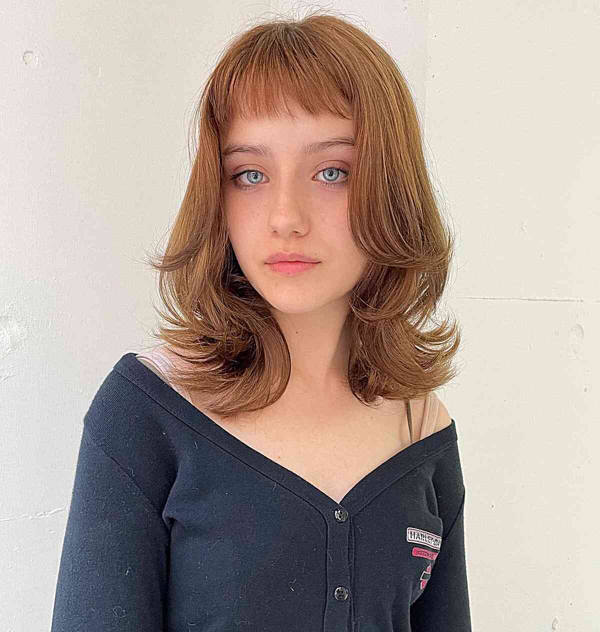 Auburn Brown Short Wispy Bangs