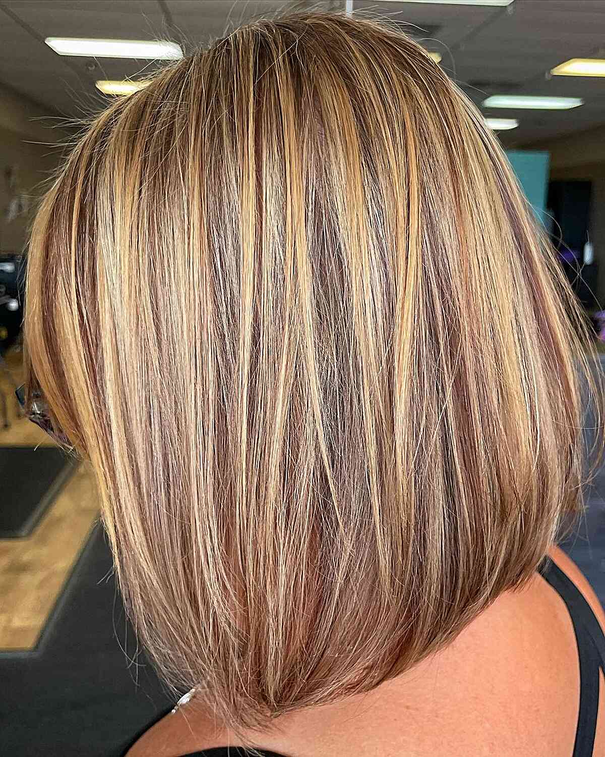 Autumn Warm Honey Blonde Long Bob