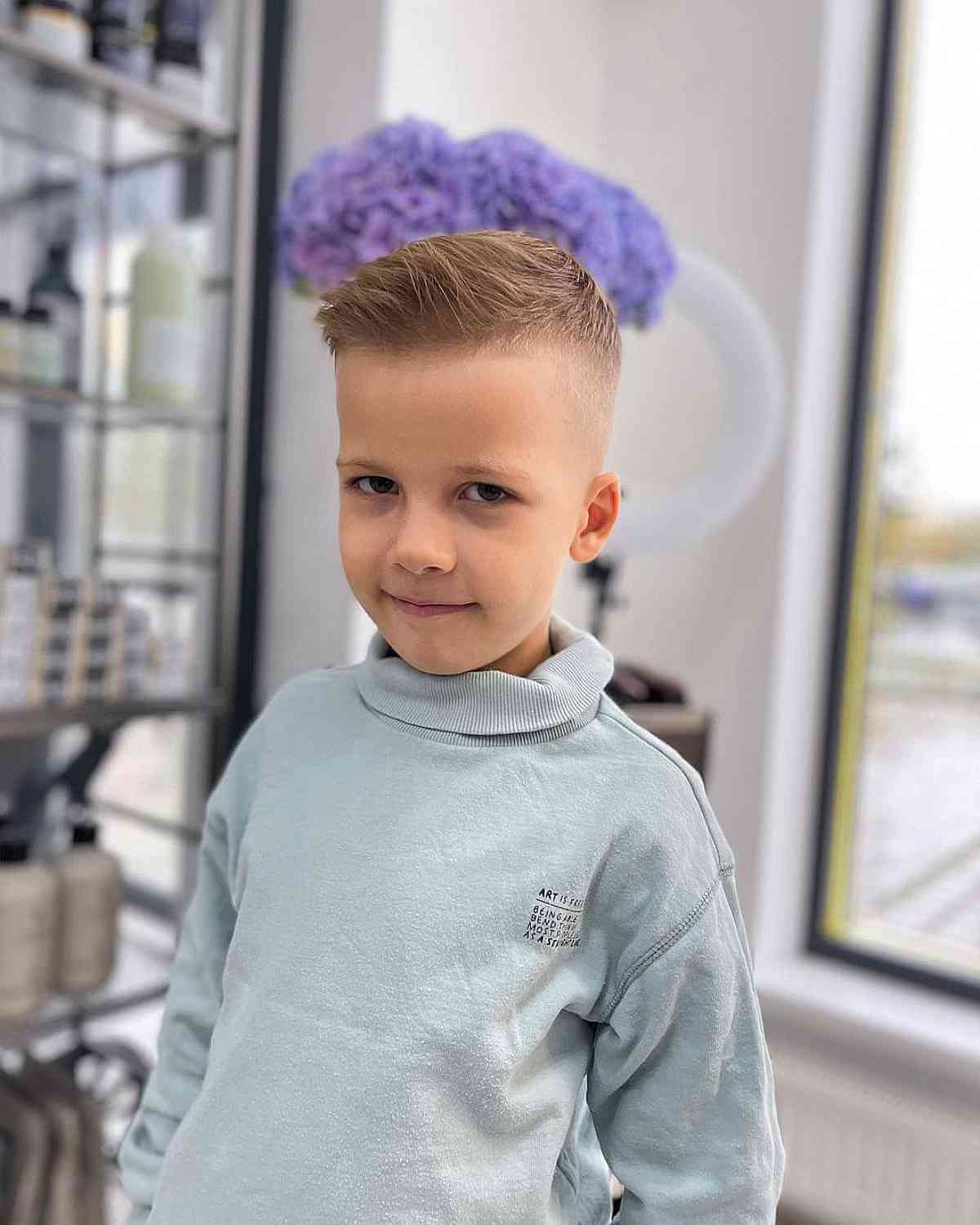 Bald Fade with a Layered Top for Kids