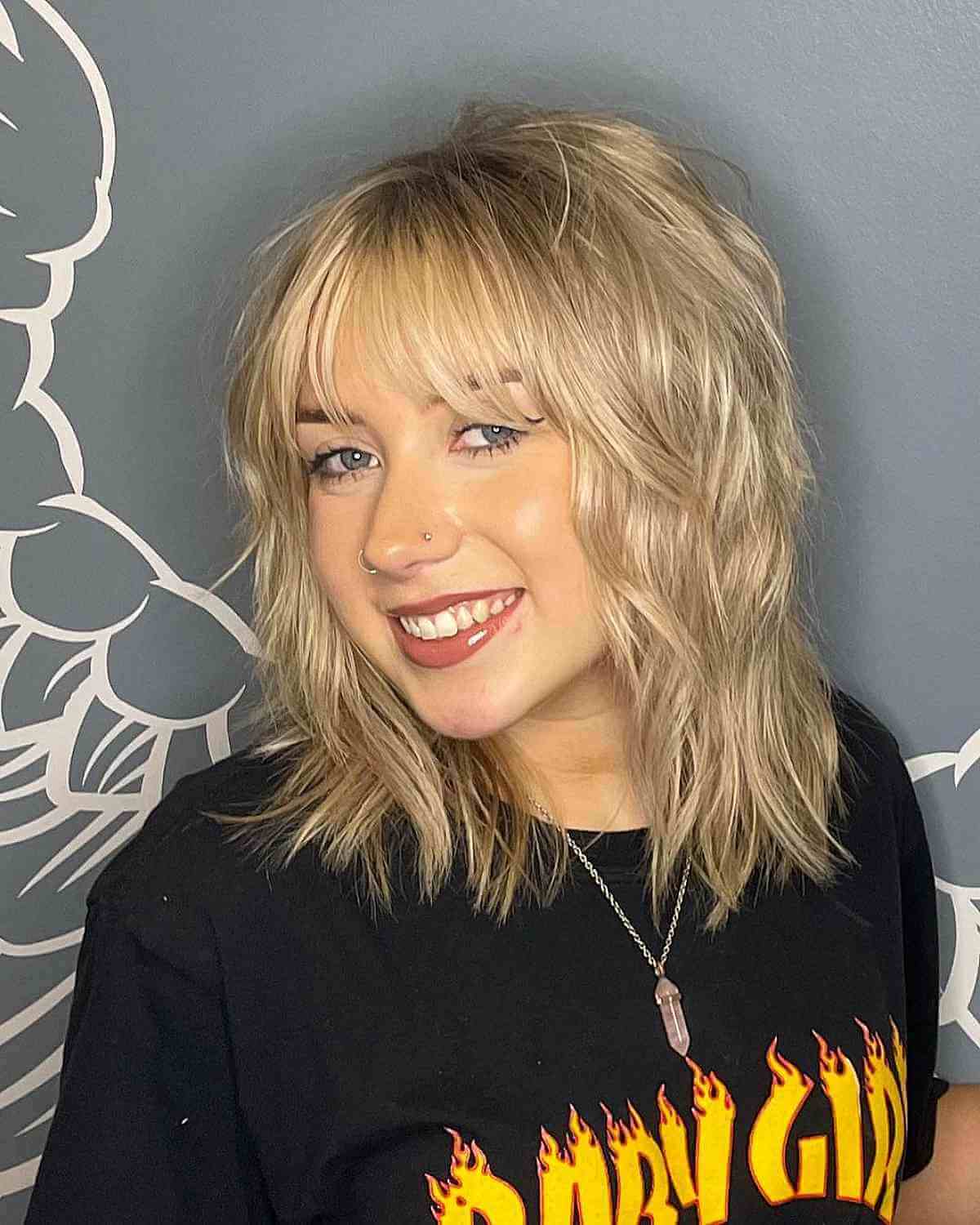 Beachy Waves with Textured Bangs