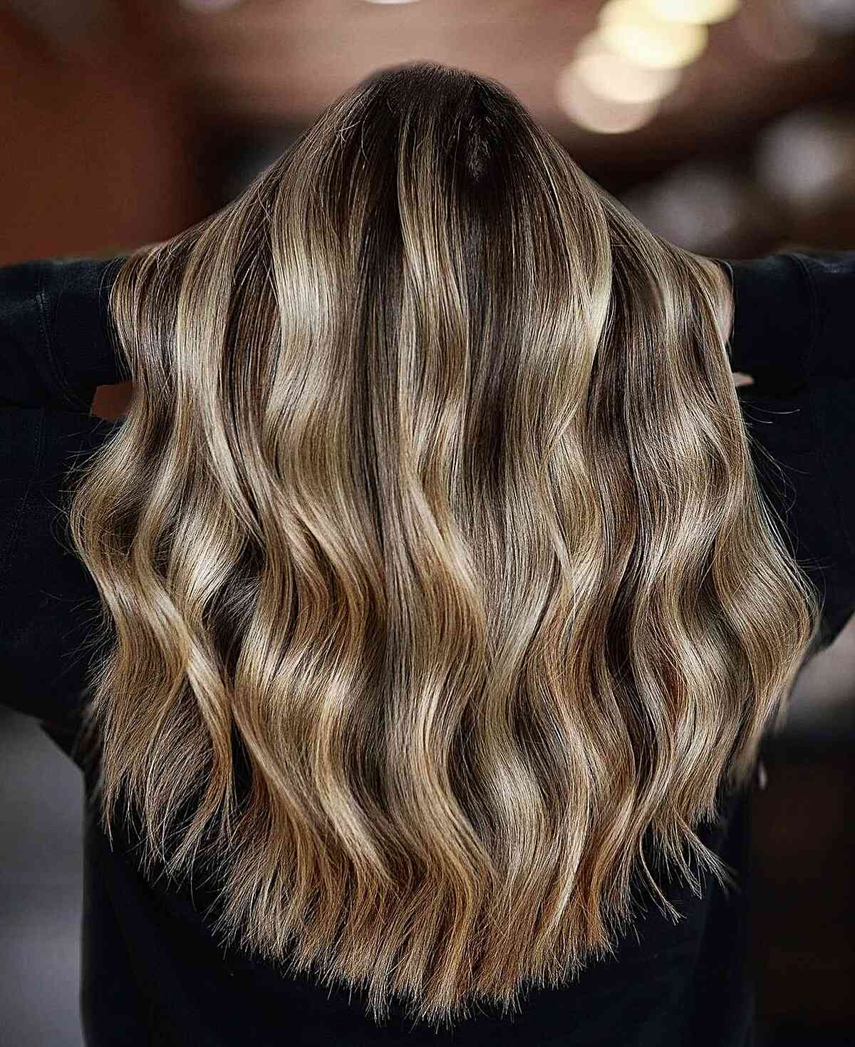 Beautiful Balayage Featuring Honey Blonde Shades