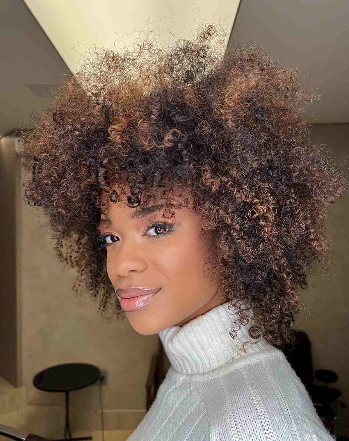 Beautiful Natural Curls with Added Volume for Black Women