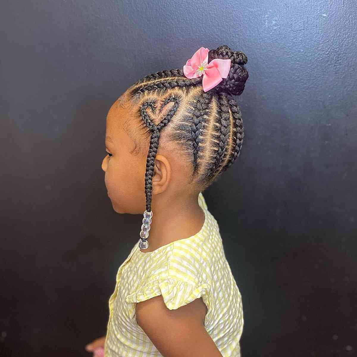 Beautiful Heart Side-Braid Design for Little Girls