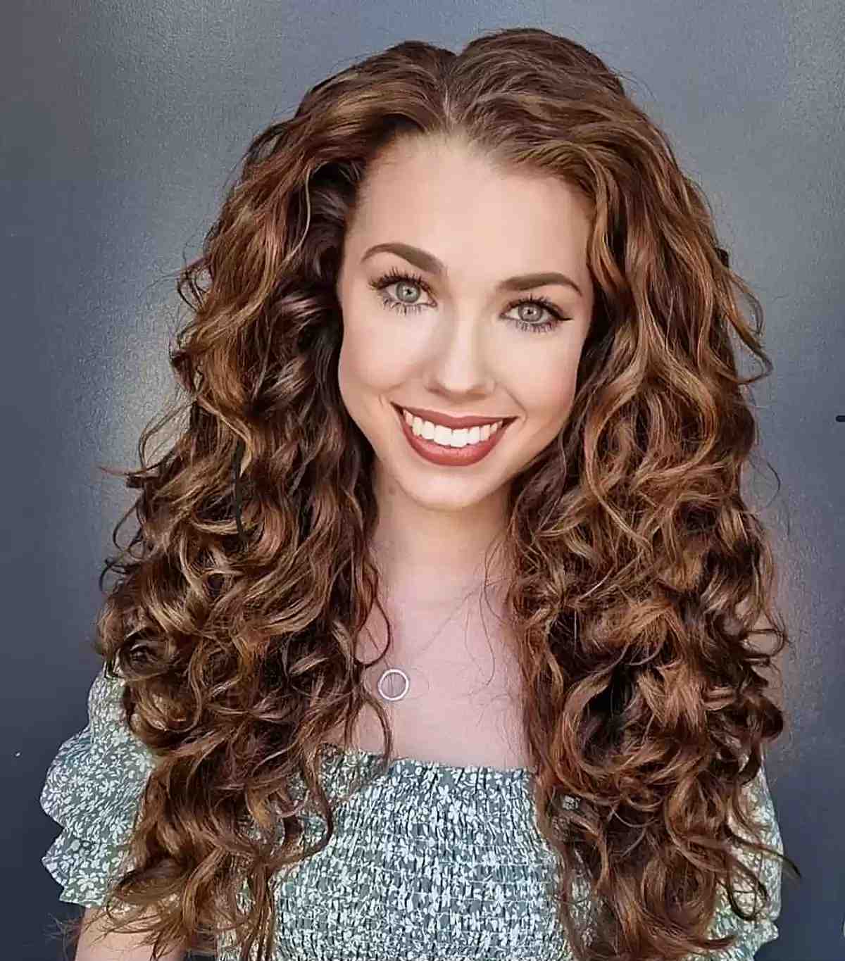 Beautiful Long Curls with a Side Part for very thick hair