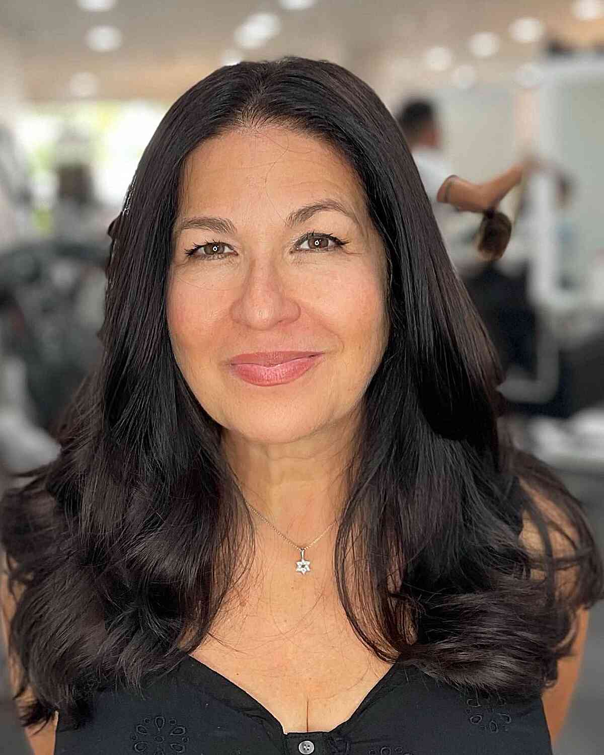 Beautiful Wash and Wear Long Hairstyle for Women Over 50