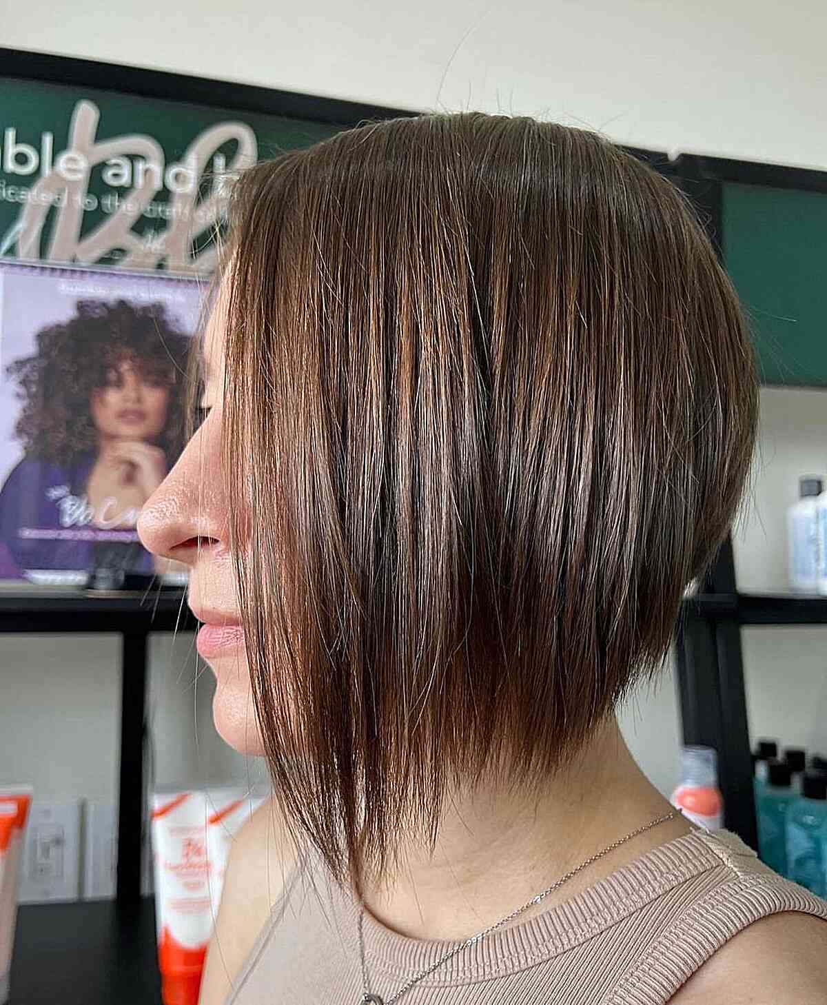 Beautiful razored bob for women with thinning hair