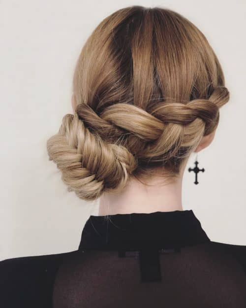 Beautiful Side Low Bun Featuring Braids