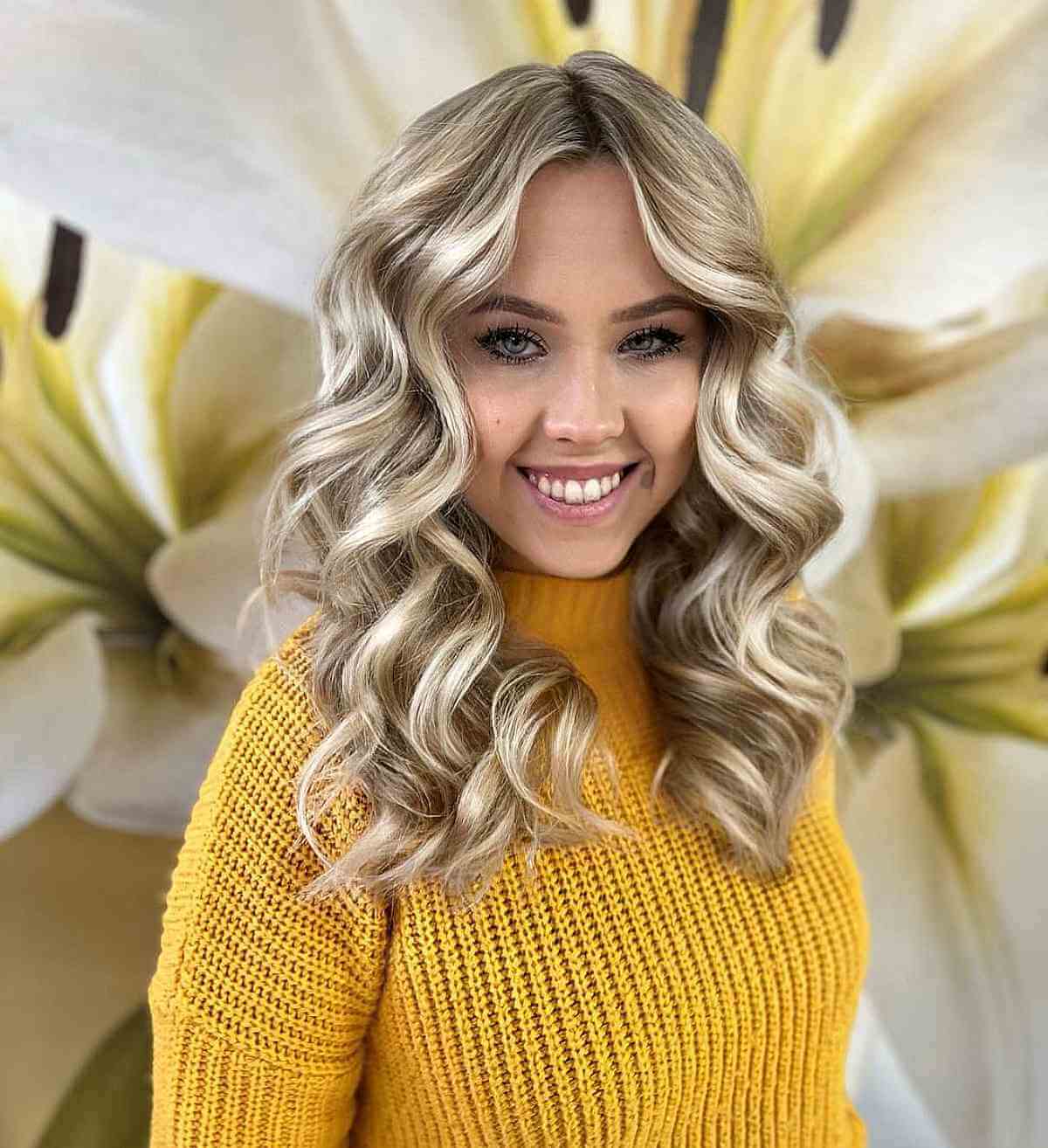 Beautiful Soft Blonde Curled Waves with Layers