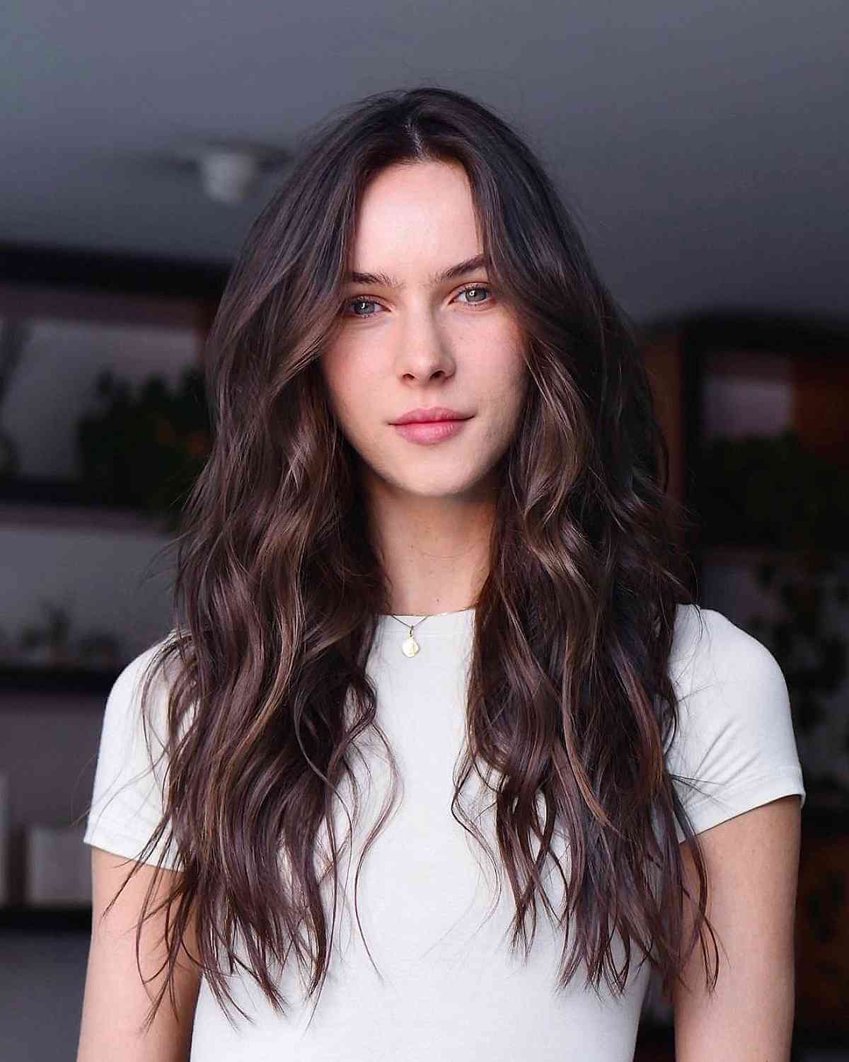 Beauty of Long Layered Hair with Natural Waves