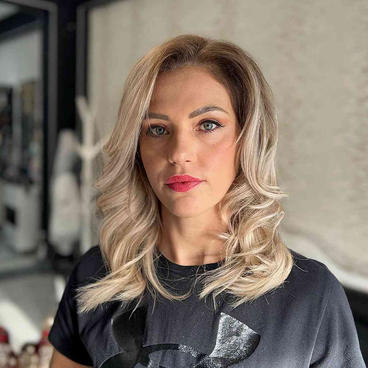 Beige Deep Styling for Medium Wavy Hair