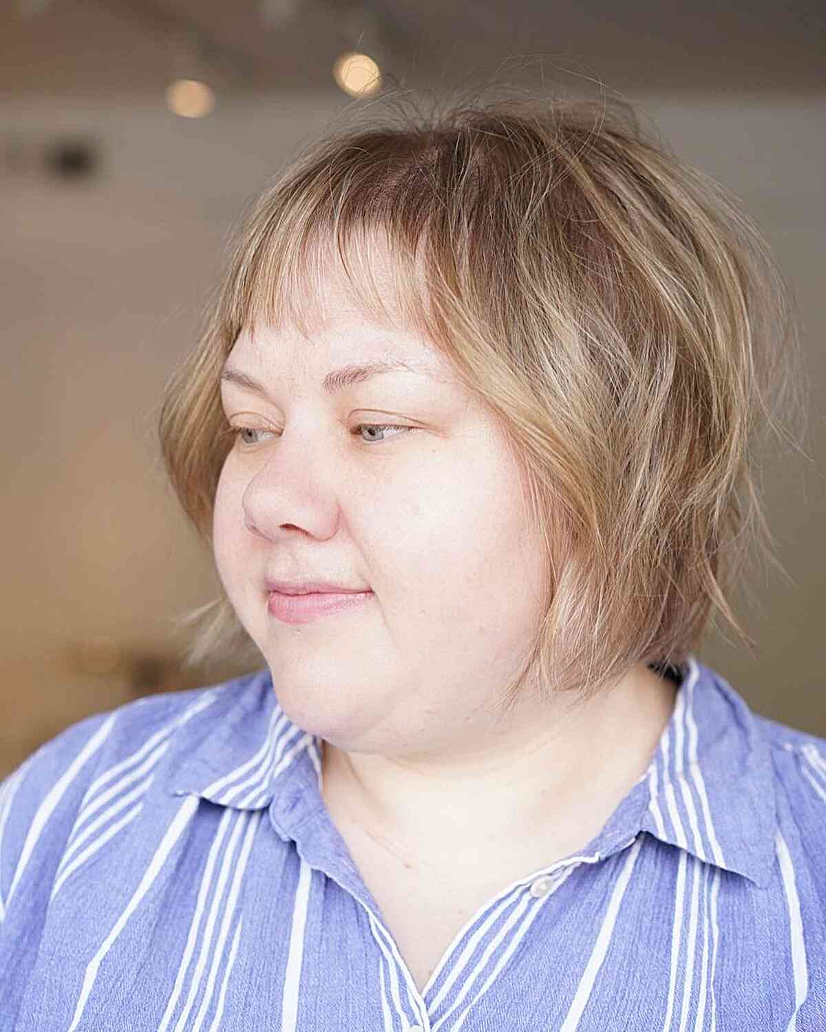 Bixie Hairstyle for Fine Hair and Double Chins