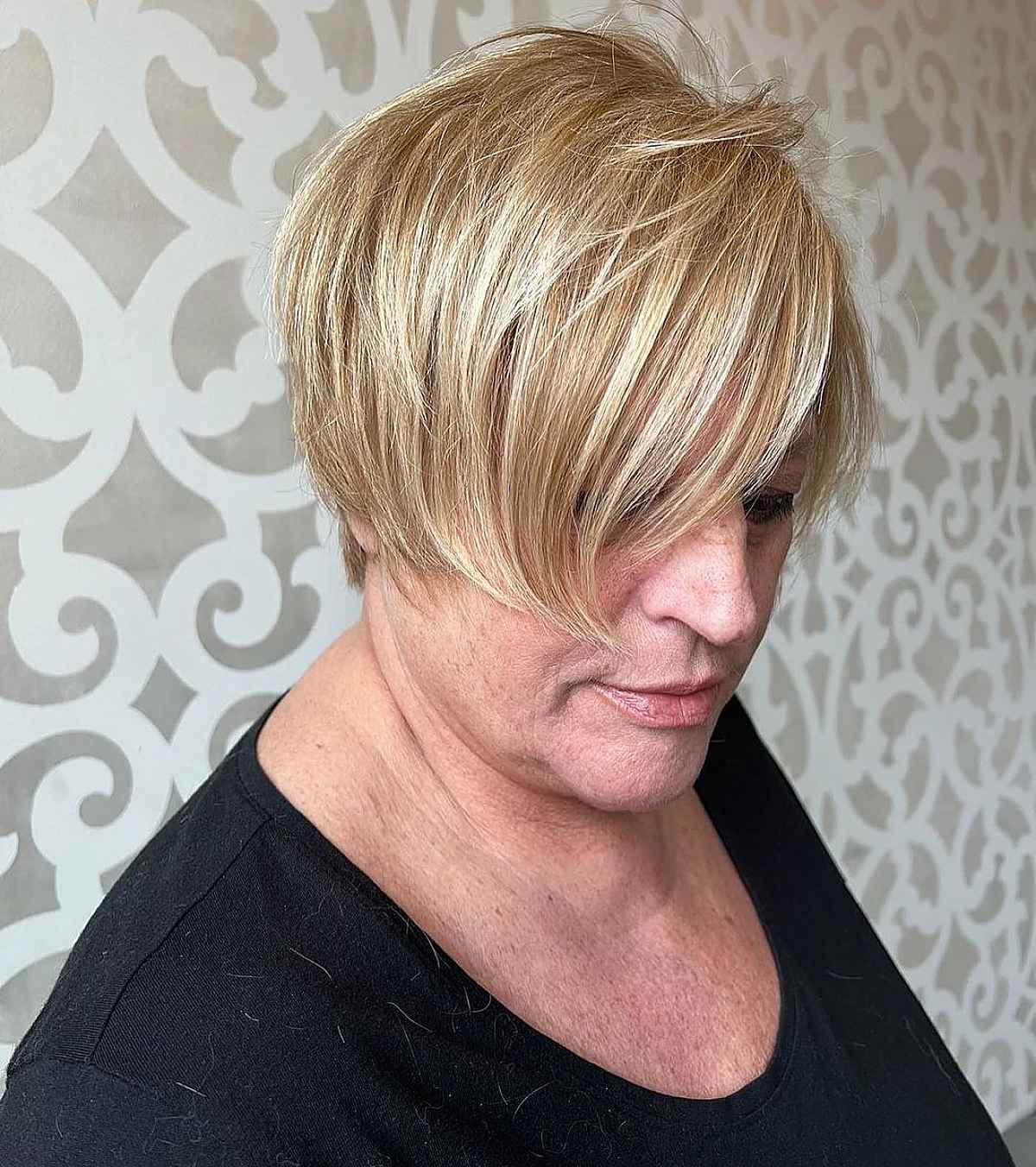Bixie Style with Extended Bangs for Fine Hair