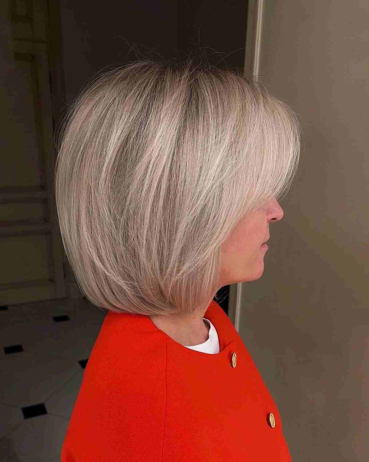 Blended Layered Bob for Older Women