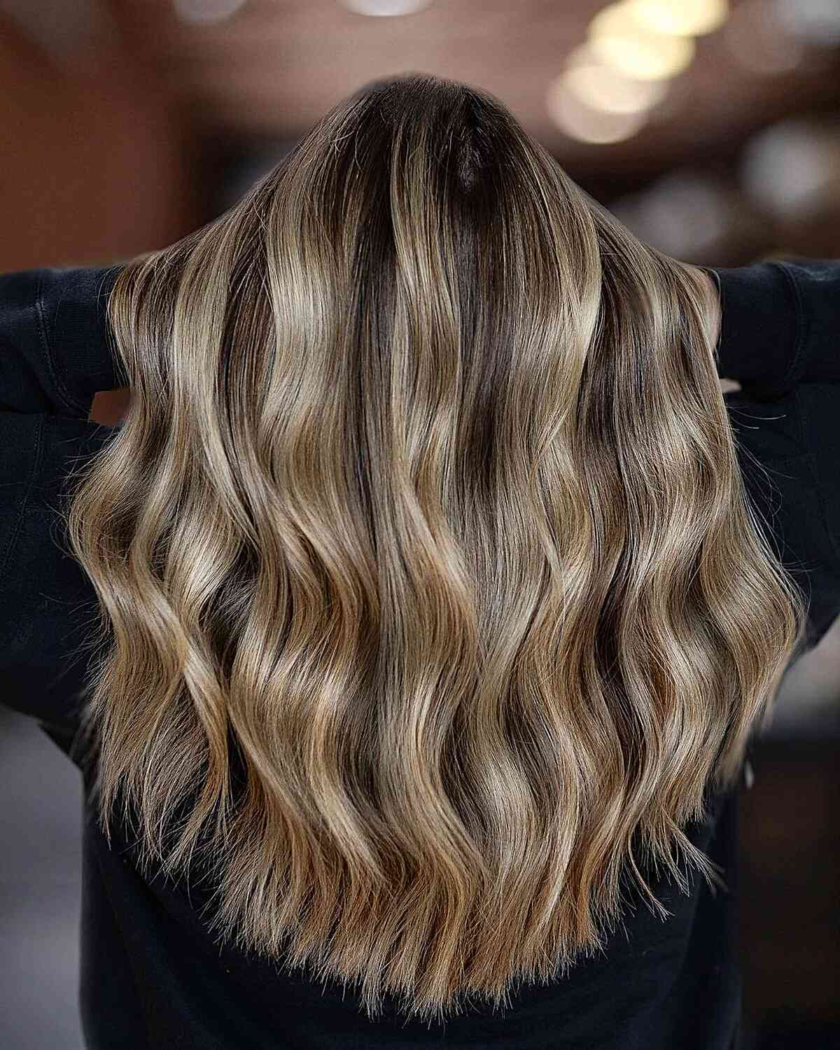 Blonde Balayage Streaks for Dark Hair