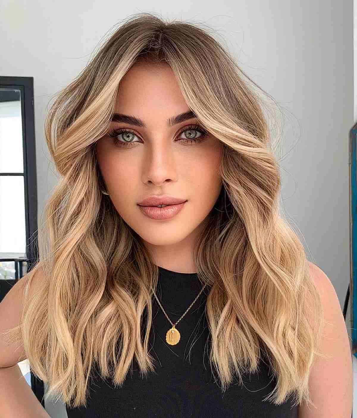 Blonde Dimensional Style for Mid-Length Hair