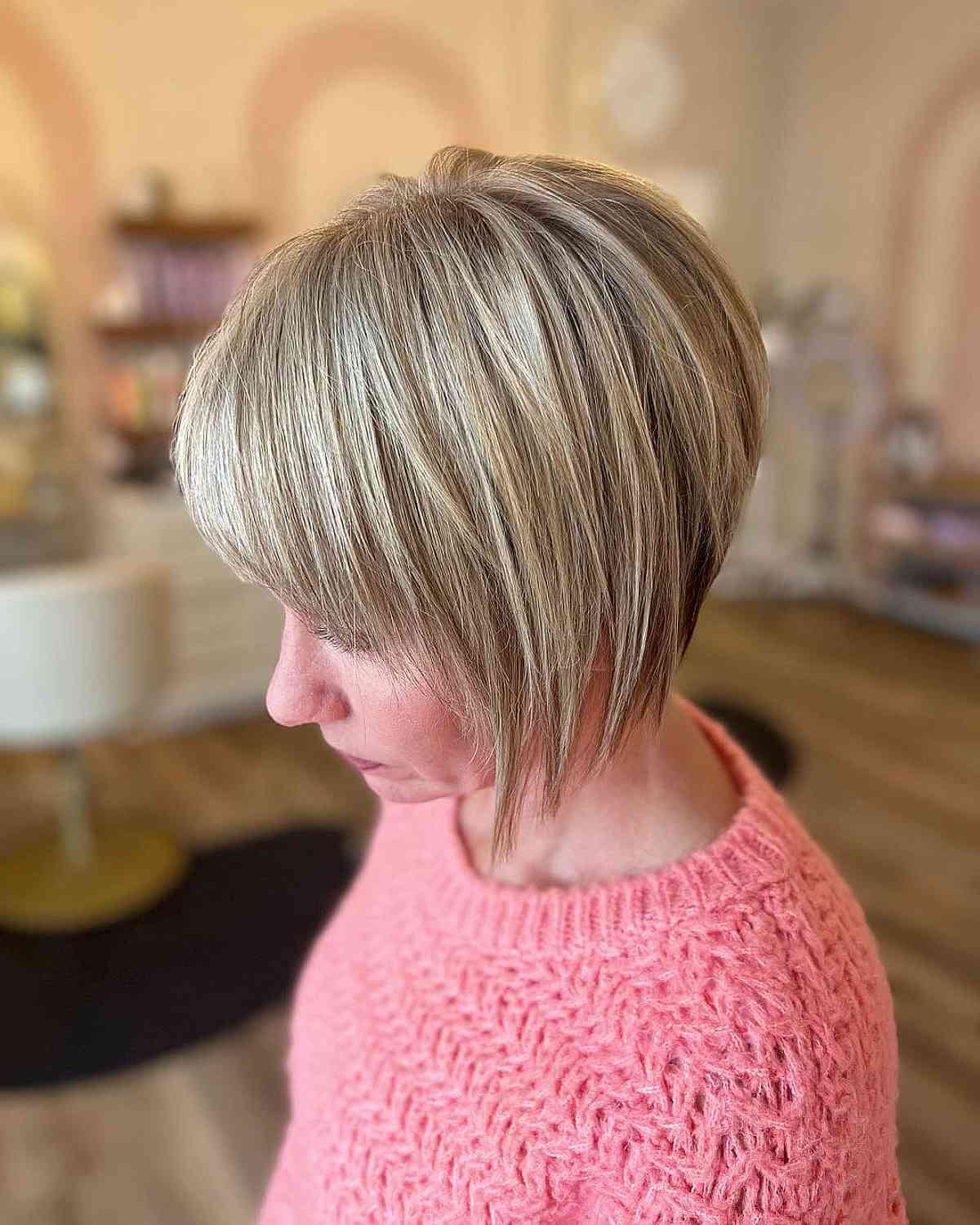 Short textured a-line bob for fine hair