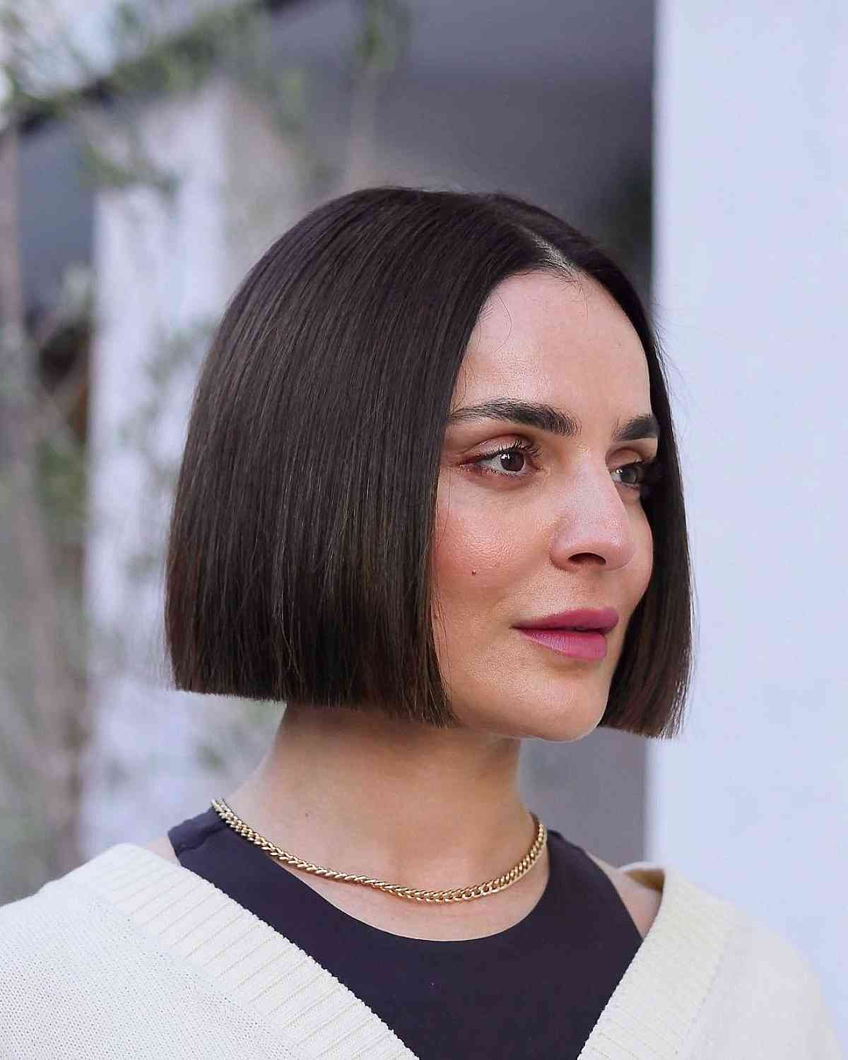 Blunt Bob with Middle Part