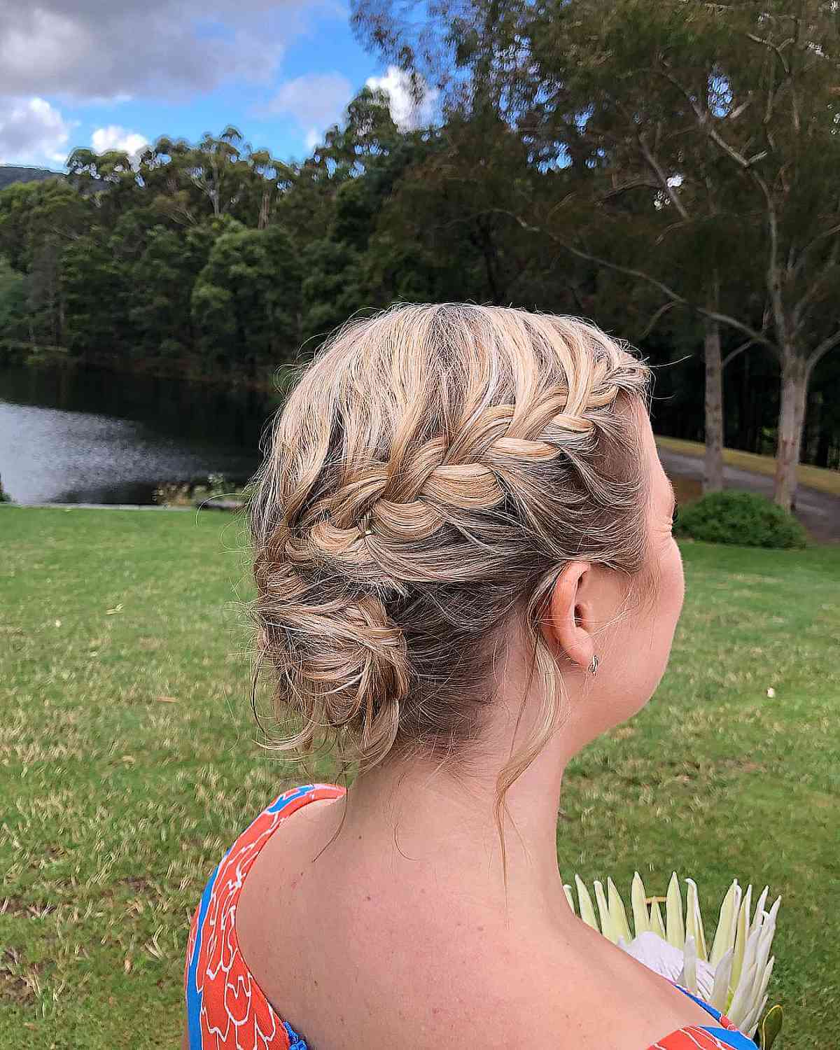 Bohemian Style with Braids and Gentle Curls for Wedding