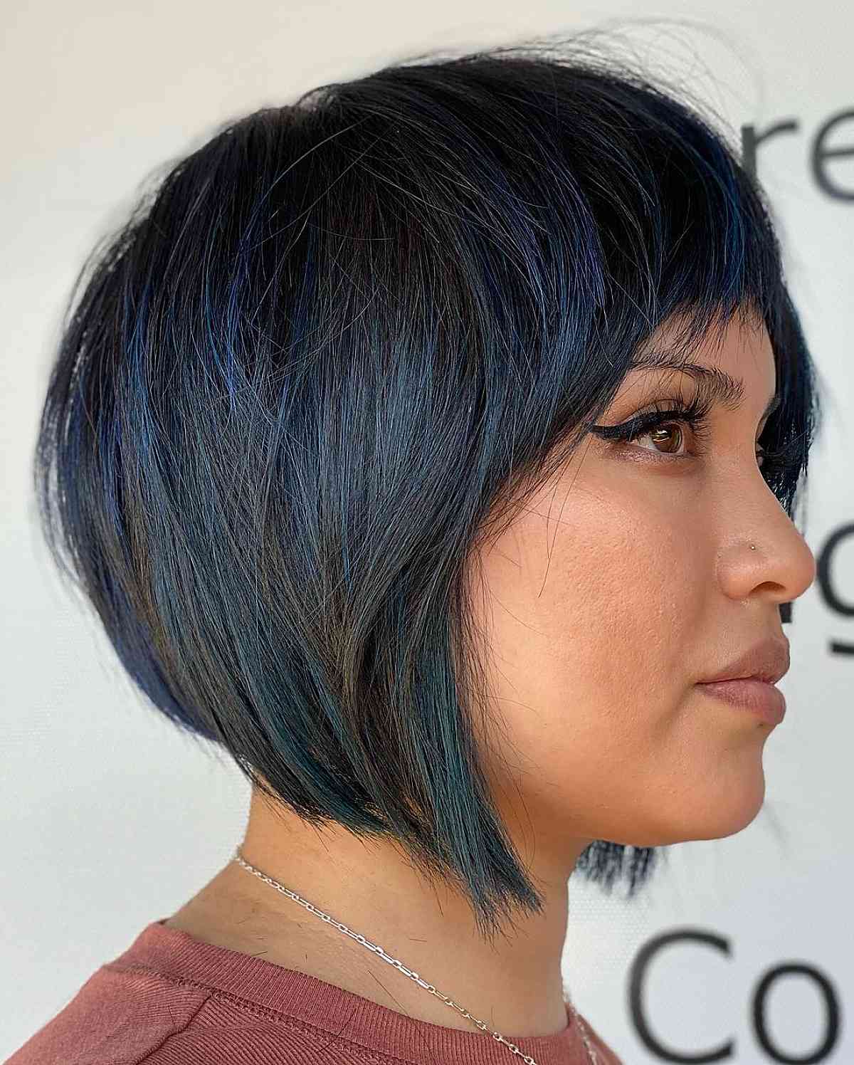 Bold blue black bob