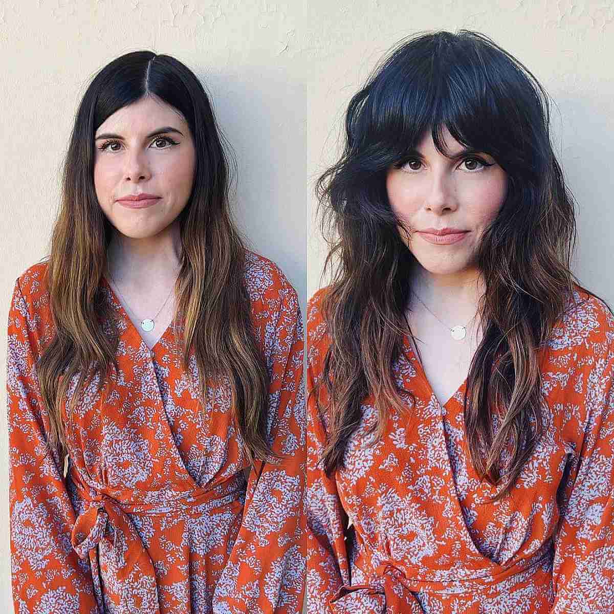 Bold Choppy Bangs on a Shag Hairstyle