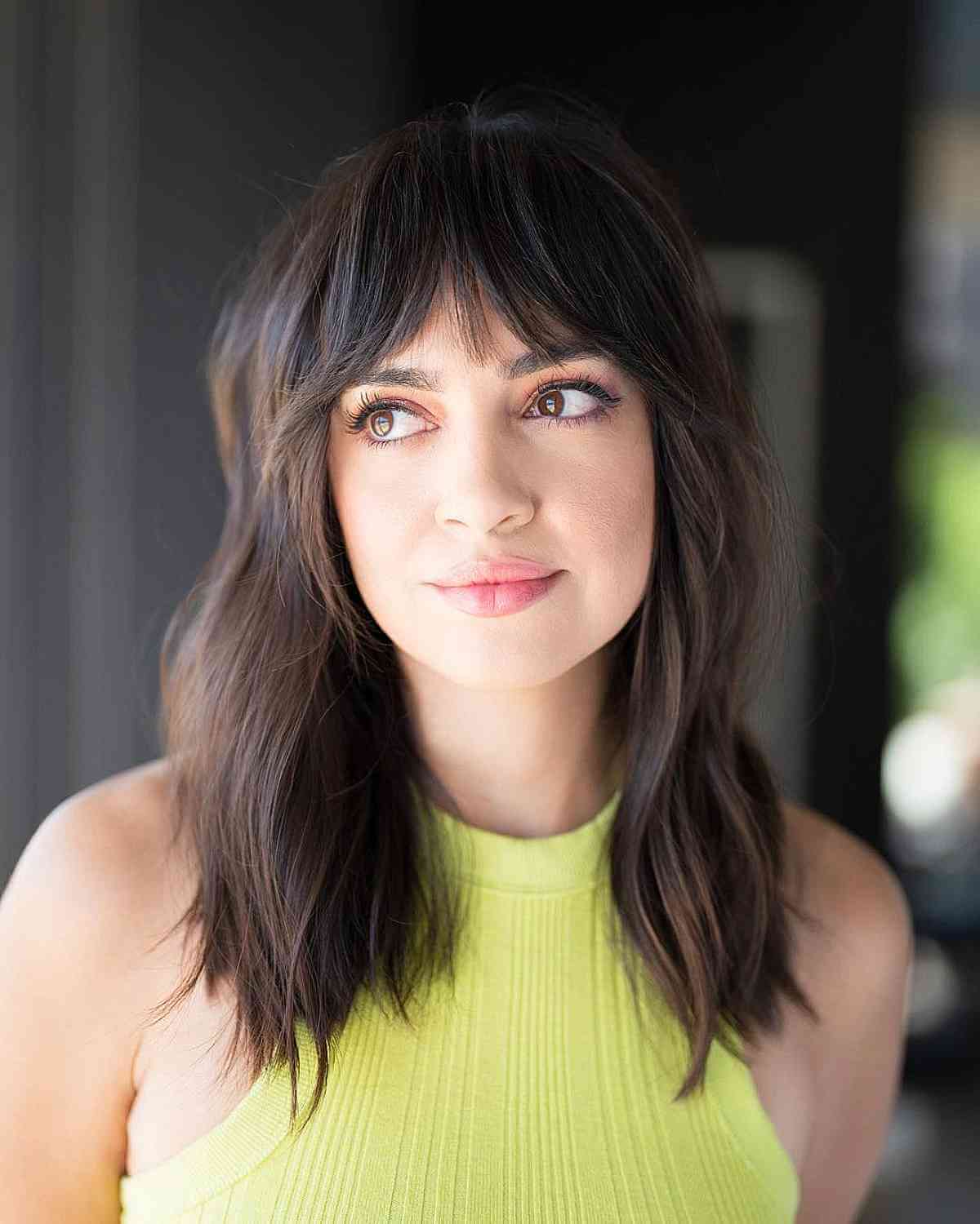 Bottleneck Bangs for Angular Face Shapes