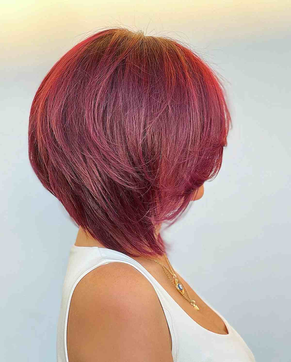 Bright Crimson Layered Straight Lob