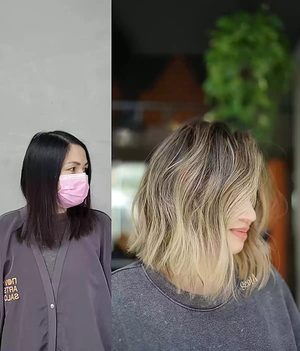 Image showcasing shoulder-length bronde textured layers hairstyle