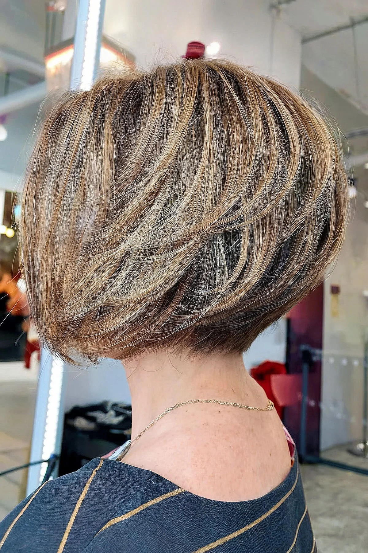 Brunette Layered Stacked Lob