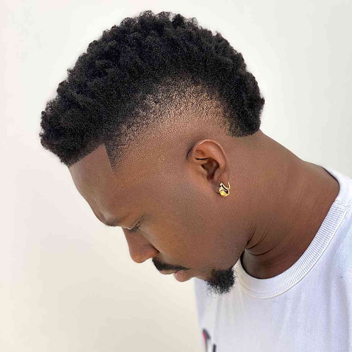 Burst Fade Fauxhawk for Black Men