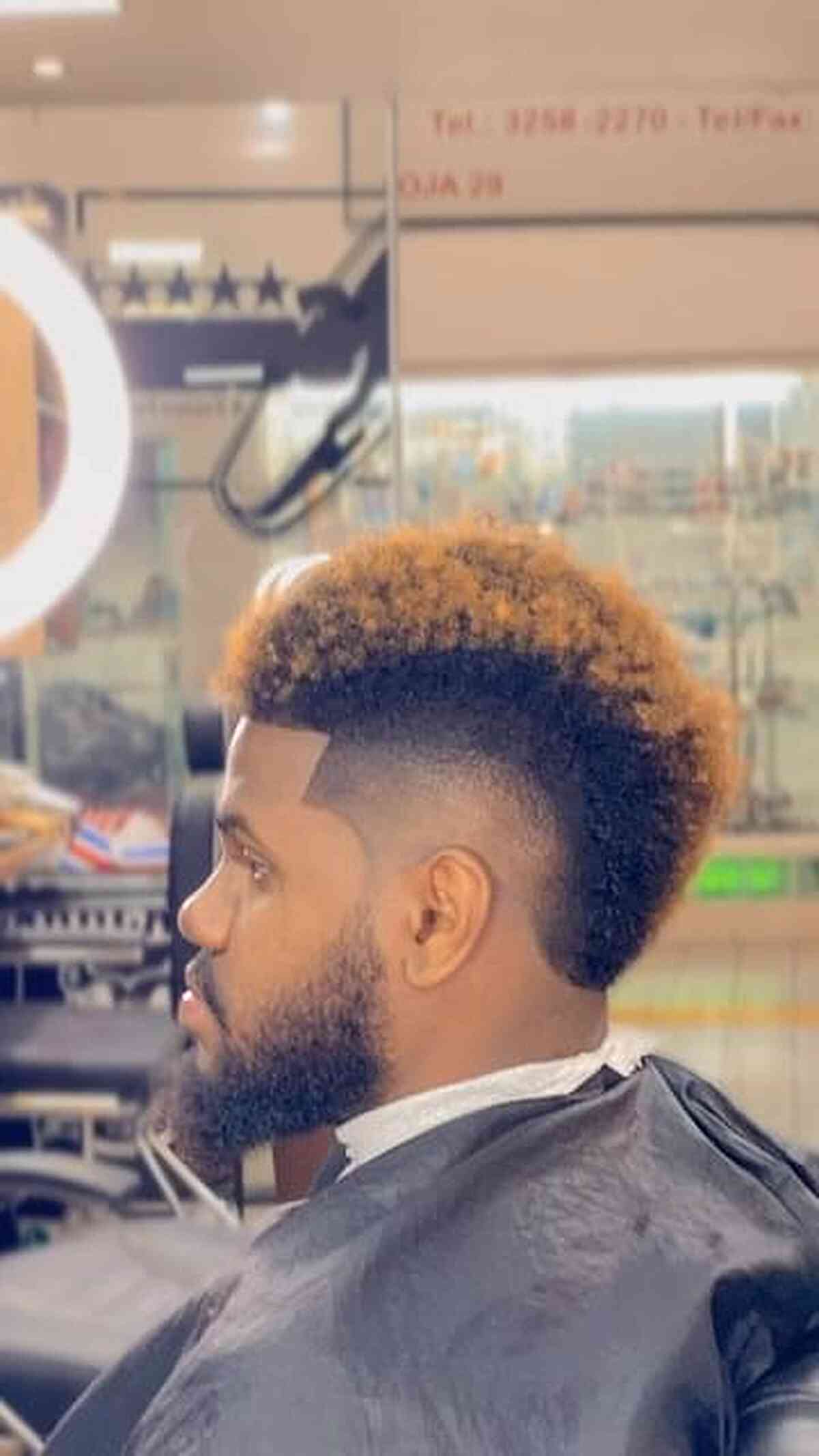 Burst Fade Mohawk for Stylish Black Men