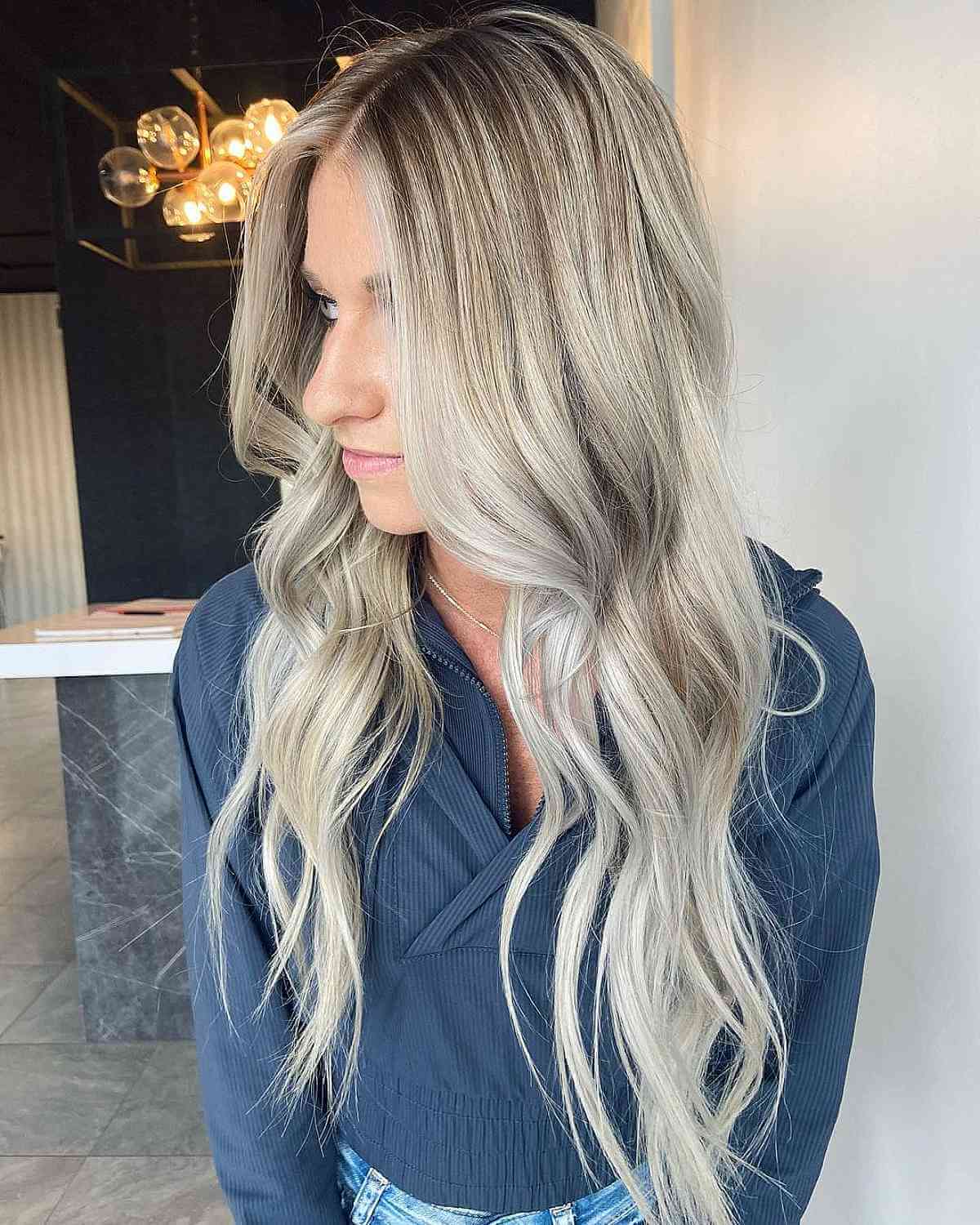 Caramel and Platinum Ombre Balayage