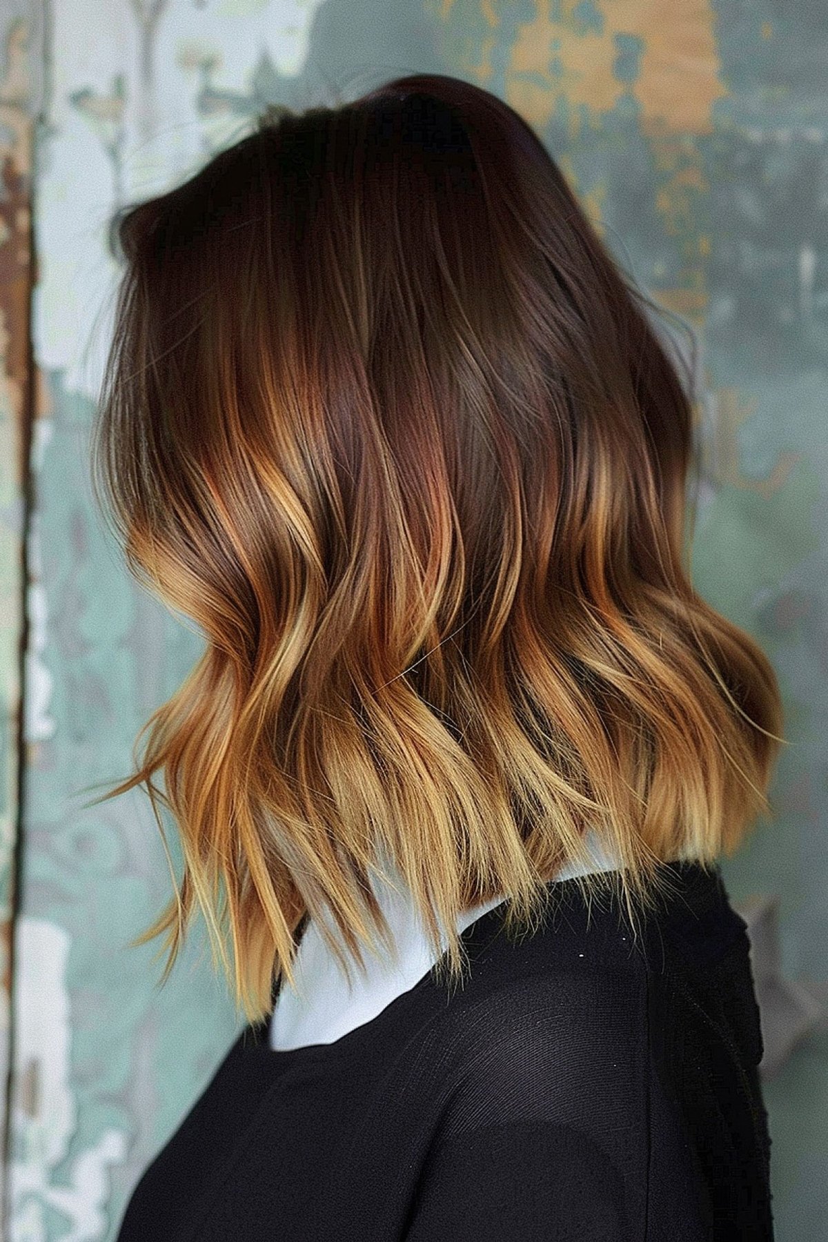 Caramel Chocolate Dip-Dye Hair Color