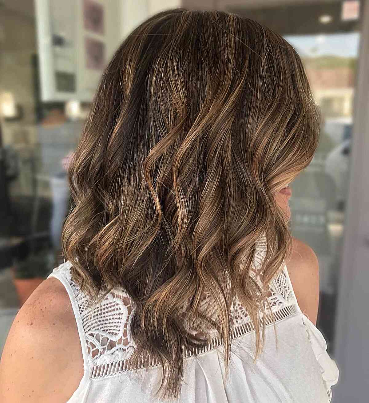Shoulder-Length Caramel Long Layers