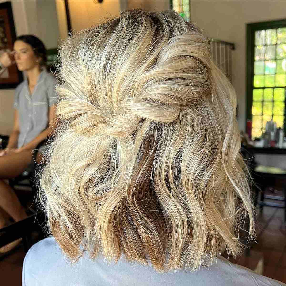 Casual Blonde Boho Braid for Short Hair