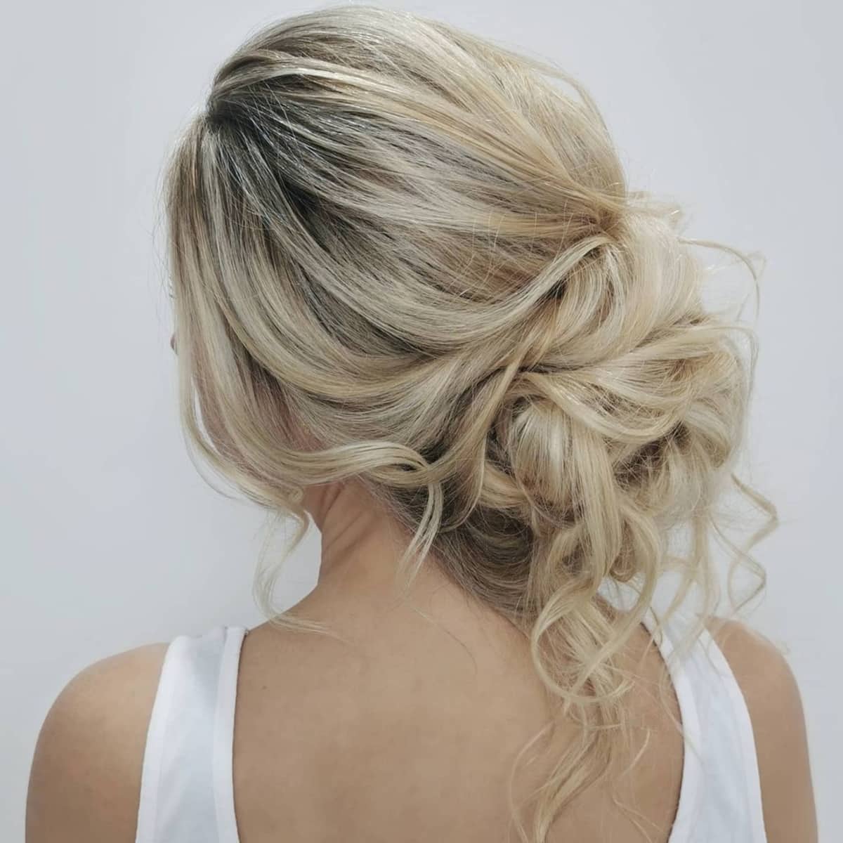 Casual soft messy bun hairstyle